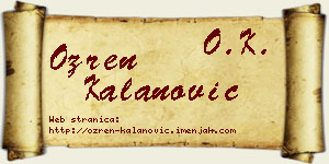 Ozren Kalanović vizit kartica